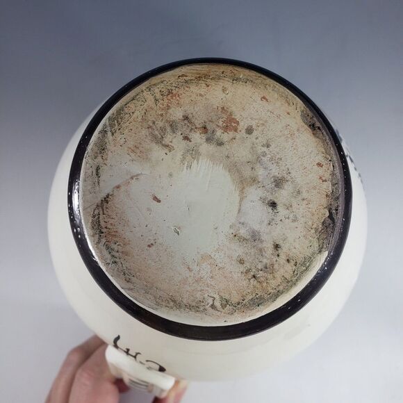 VTG Italian Pottery Pitcher Bird Striped Handle Signed Tuscan Italy Sandro Guzzi - Picture 10 of 10